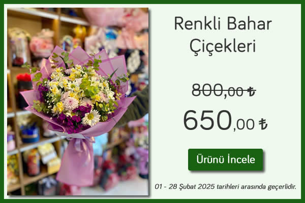 01 - 28 Şubat 2025 tarihleri arası Renkli Bahar Çiçekleri kampanya - Kütahya Elçin Çiçek