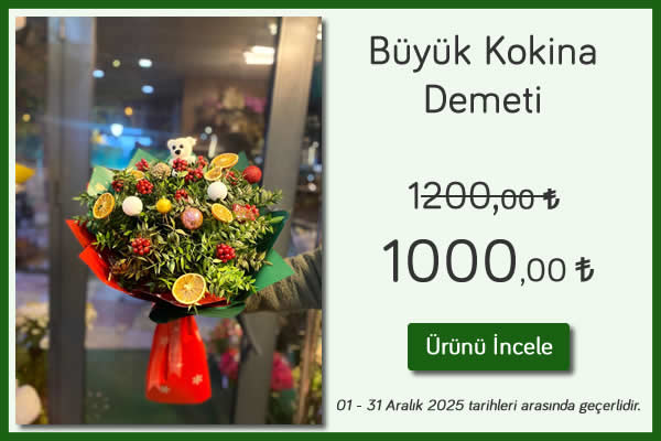 01 - 31 Aralık 2025 tarihleri arası Büyük Kokina Demeti kampanya - Kütahya Elçin Çiçek